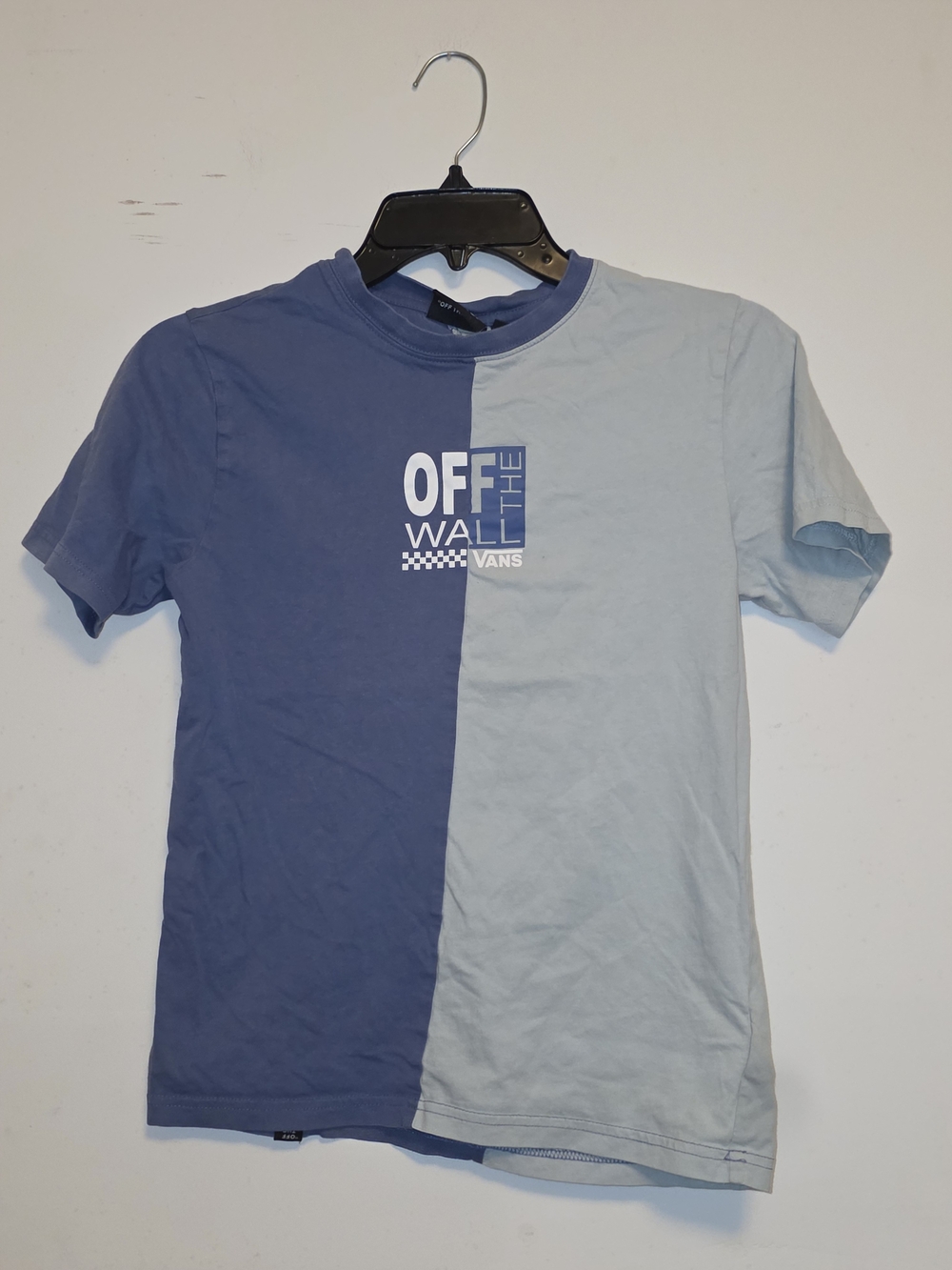Vans Two-Tone Navy and Light Blue 'Off The Wall' Short Sleeve Tee